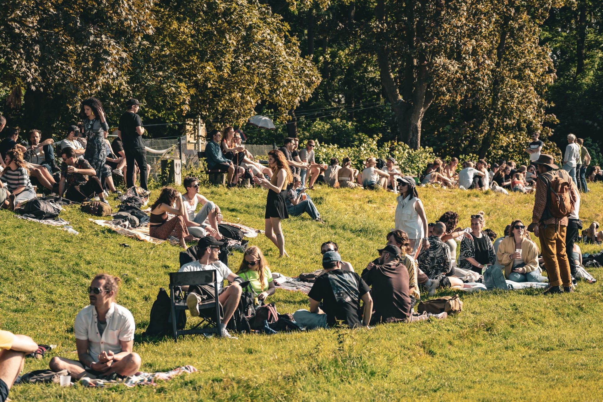 Mund zu Mund Festival – hunderte Menschen auf der sonnigen Wiese
